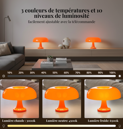 LED Mushroom Table Lamp with Touch Control