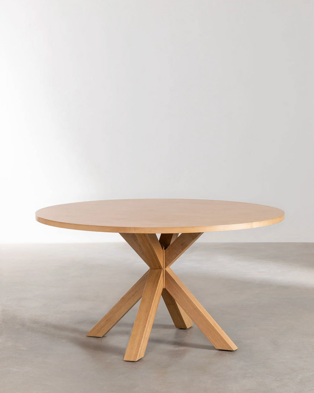 Round Dining Table Ø140 cm in Natural MDF – Pleven