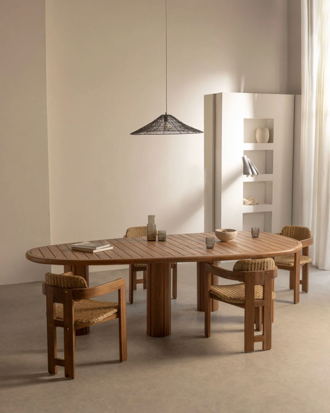Oval Acacia Wood Dining Table 260 × 120 cm – Ginara