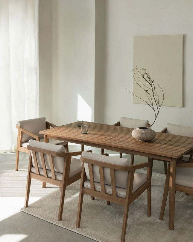 Acacia Dining Table Set 180 × 90 cm with 6 Chairs – Kaela