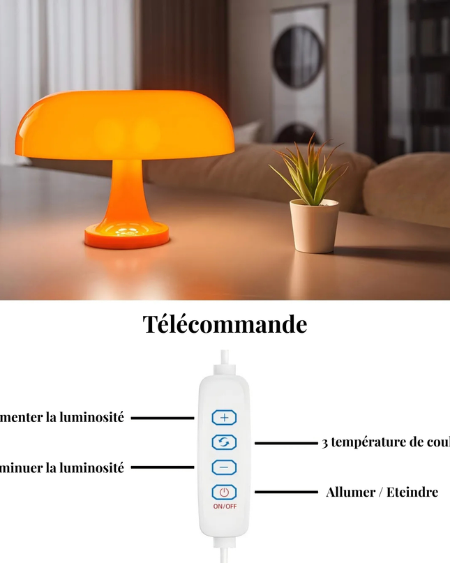 LED Mushroom Table Lamp with Touch Control