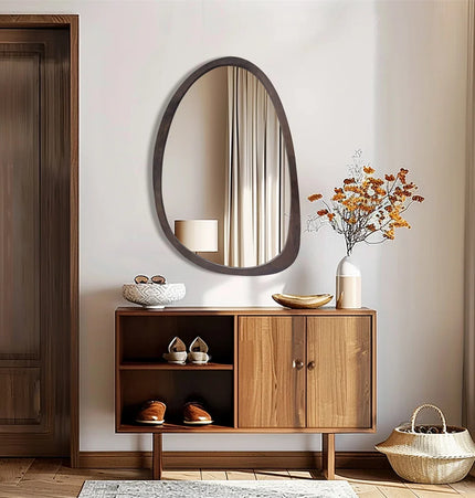 asymmetrical-wall-mirror-black-frame-entryway