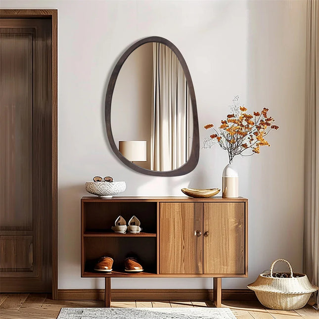 asymmetrical-wall-mirror-black-frame-entryway